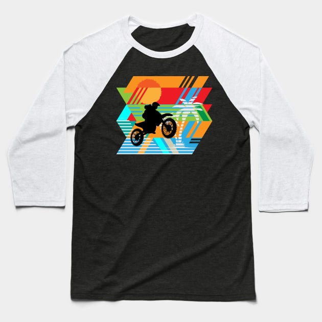 Dirt Bike Vintage Design Baseball T-Shirt by vpdesigns